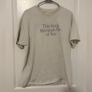 LONELY GHOST Cream Tee with Purple Text